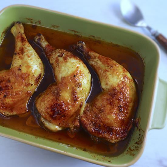 Chicken legs in the oven with honey