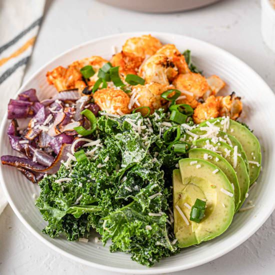 Buffalo Cauliflower Kale Salad