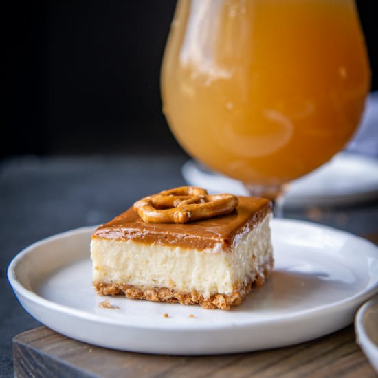Dulce de Leche Beer Cheesecake Bars