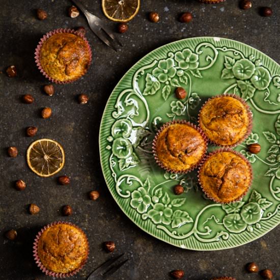 Lemon hazelnuts poppy seeds muffins