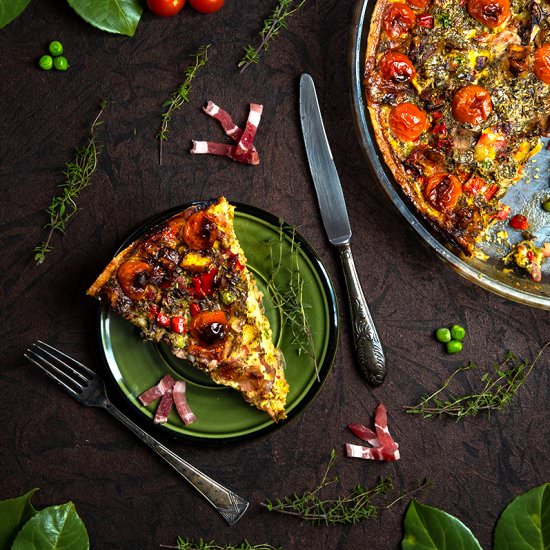 Quiche Lorraine with French cheese