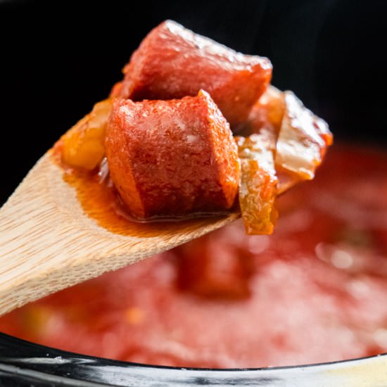 Crock Pot Kielbasa In Tomato Sauce
