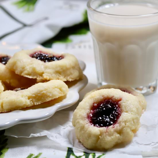 Blueberry Thumbprint Cookies