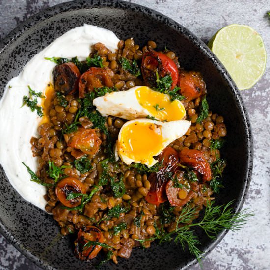 Mediterranean braised lentils