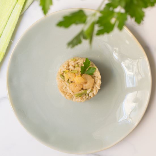 Prawn and asparagus risotto