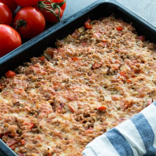 Eggplant Moussaka with Lamb