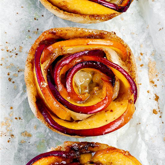 Mini Peach Rose Tarts