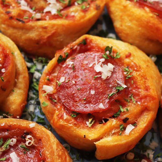 Pepperoni and Cheese Pizza Roll-Ups
