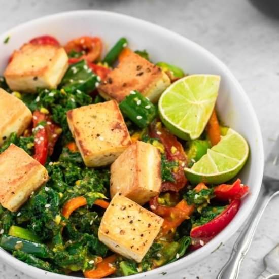 Asian Salad With Fried Tofu