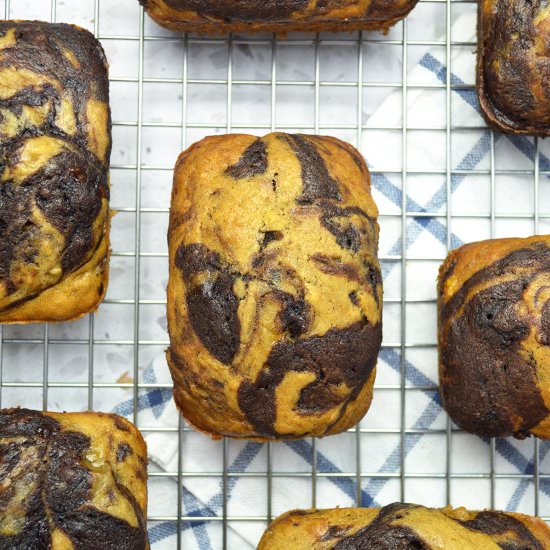 Mini Chocolate Swirl Banana Bread