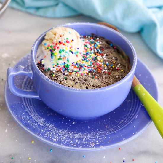 Cardamom Tahini Brownie in a Mug