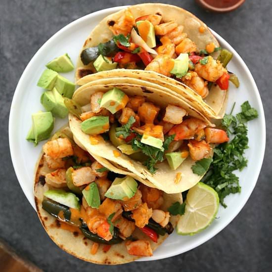 Healthy Grilled Shrimp Fajitas