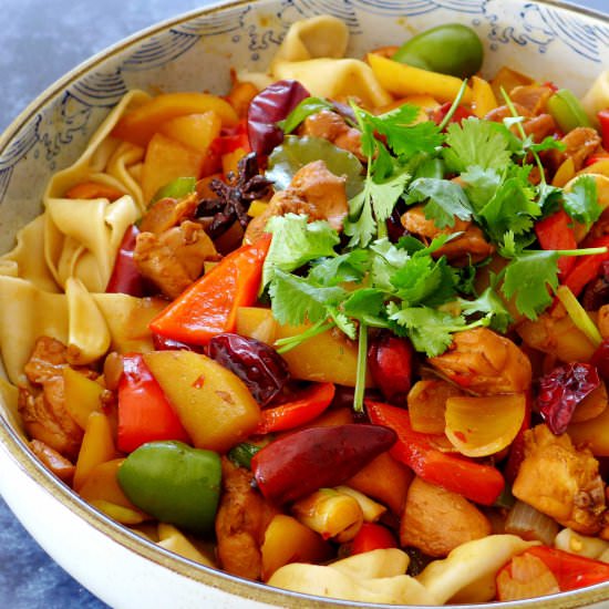 Chicken stew with noodles