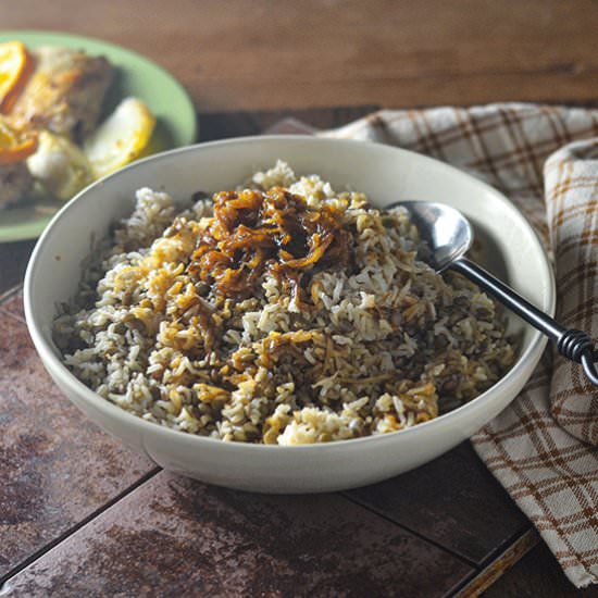 Mujadara -Caramelized Onions & Rice