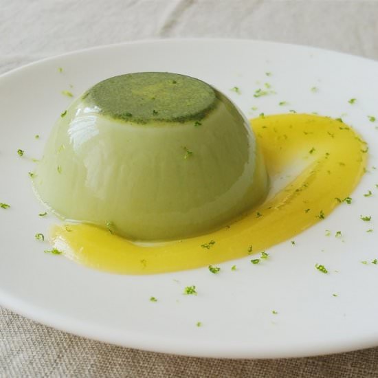 Italian Pandan Coconut Panna Cotta