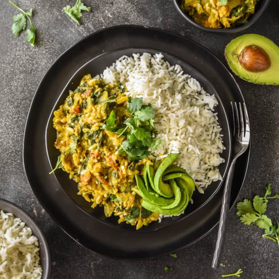 Indian Red Lentil Dahl (Vegan+GF)