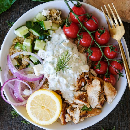 Greek Chicken Quinoa Bowl