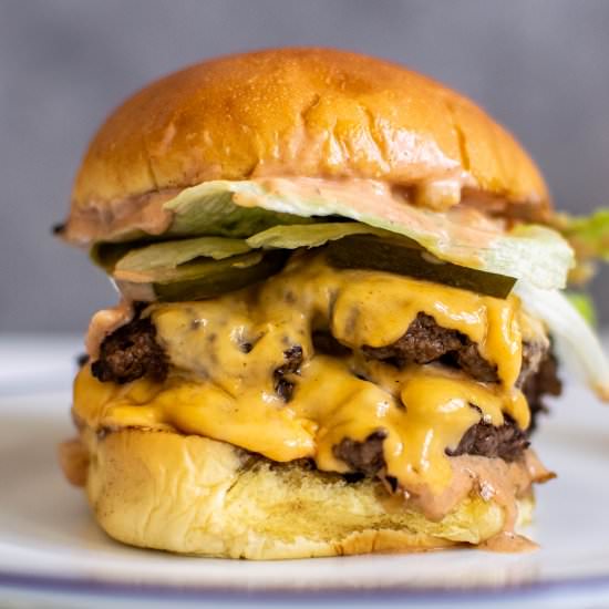 Double Smash Burgers with Sauce