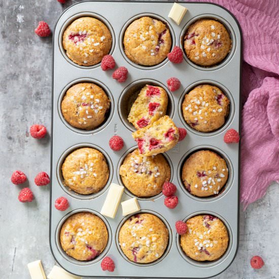 Raspberry & White Chocolate Muffins