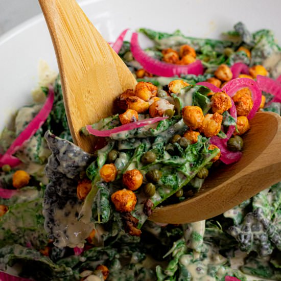 Vegan Kale Caesar Salad