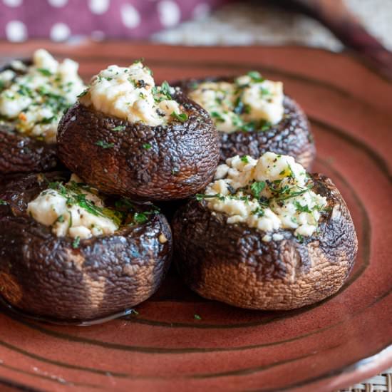 Feta Stuffed Portabella Mushrooms