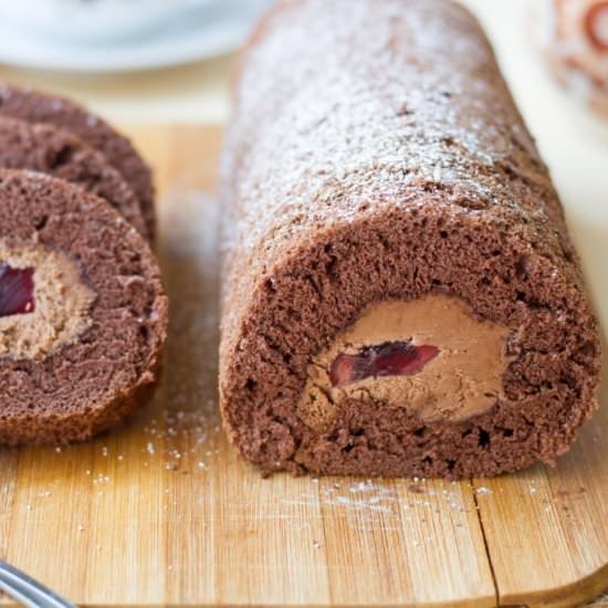 Chocolate Swiss roll cake