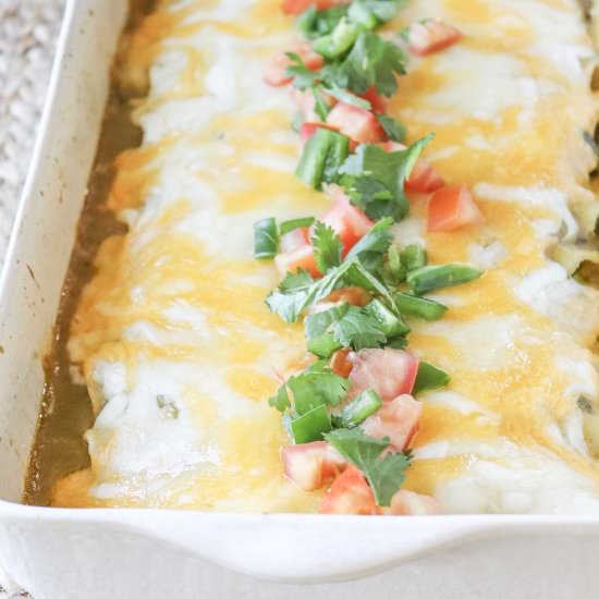 Green Chile Chicken Enchiladas