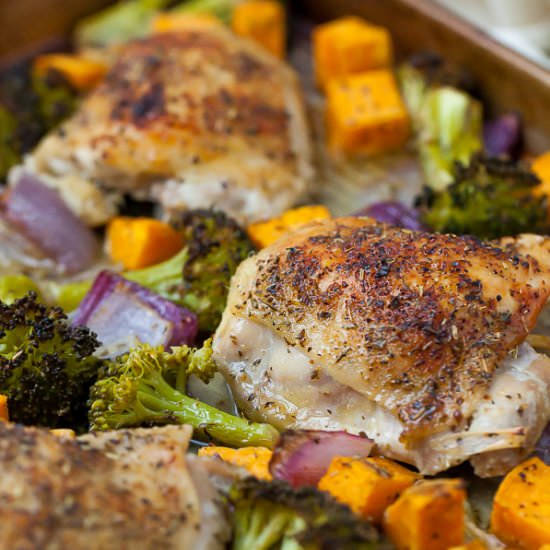Sheet Pan Chicken Thighs Dinner