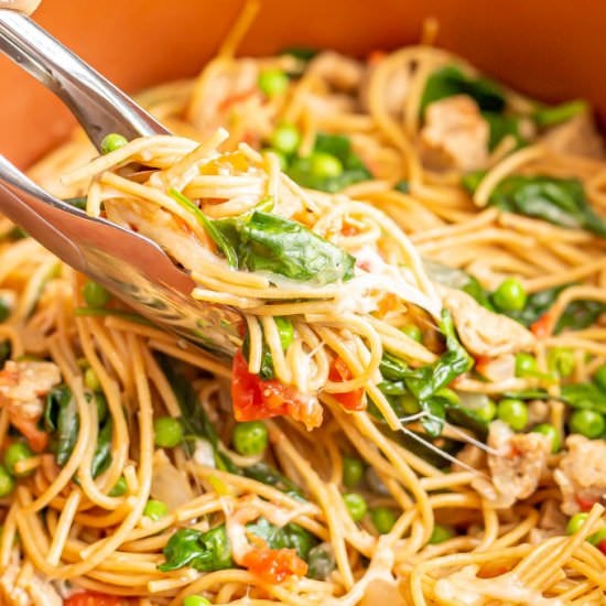 One pot pasta with chicken sausage
