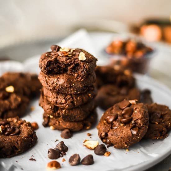 Double Chocolate Hazelnut Cookies