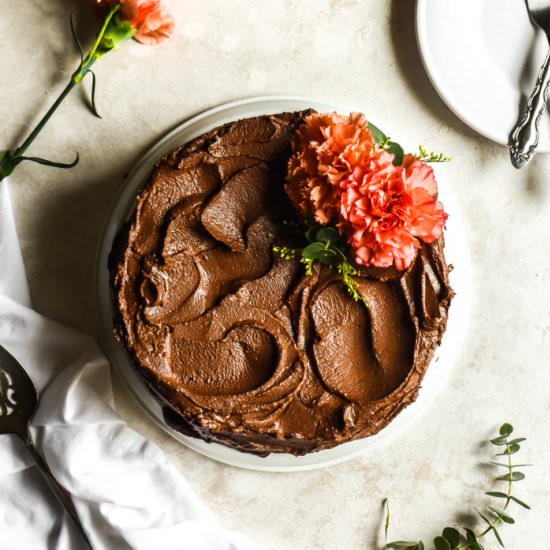 Dark Chocolate Vegan Birthday Cake