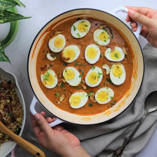 Creamy cashew egg curry