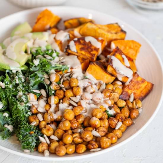 Roasted Chickpea Kale Salad
