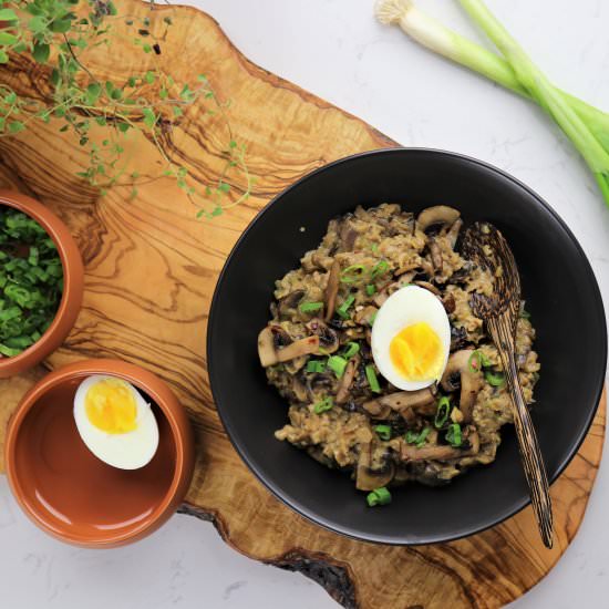 Savory mushroom oat risotto