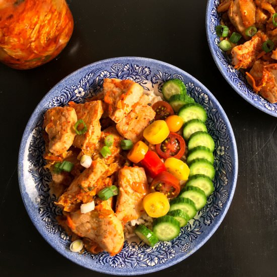 Kimchi Pork Stir Fry