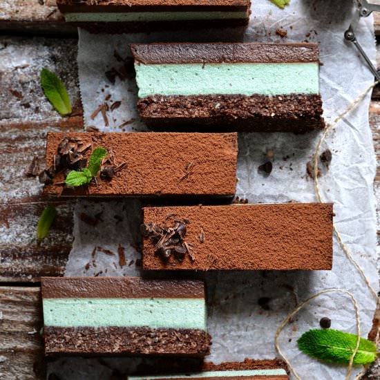 Vegan Mint,Chocolate Cheesecake Bar
