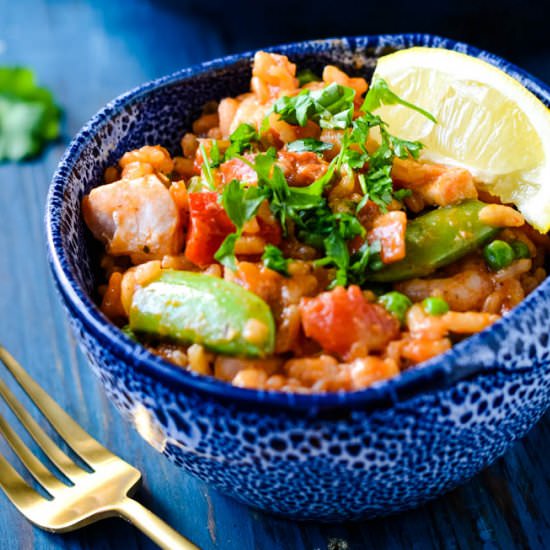 Easy Fish and Chorizo Risotto