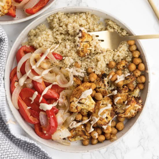 Vegetable Shawarma Quinoa Bowls wit