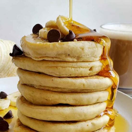 Fluffy Chunky Monkey Pancakes