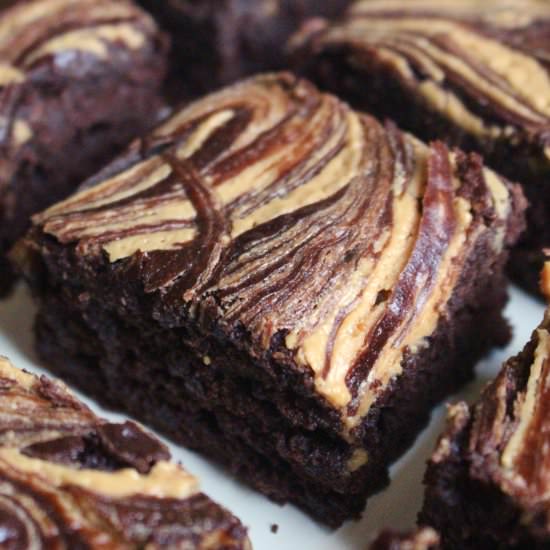 Vegan Peanut Butter Swirl Brownies