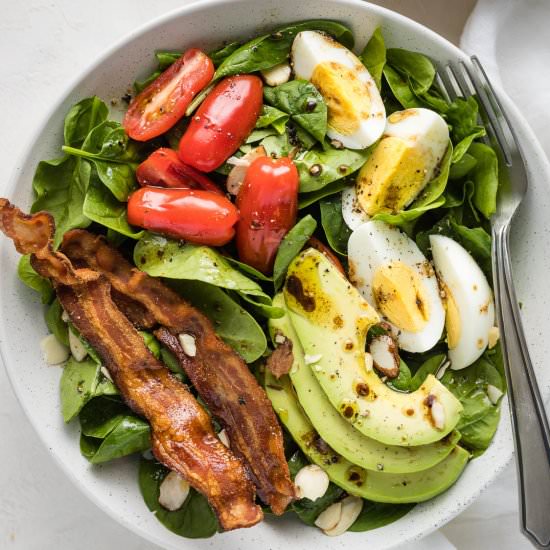 Spinach Salad with Bacon and Eggs