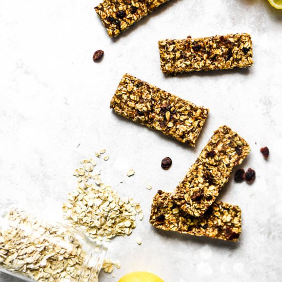 Cranberry Lemon No-Bake Granola Bar
