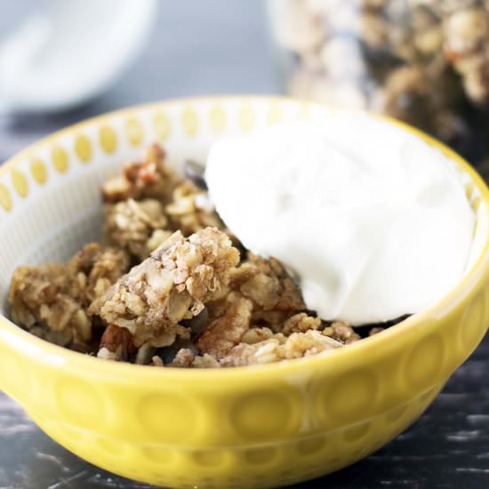Banana and chocolate chip granola