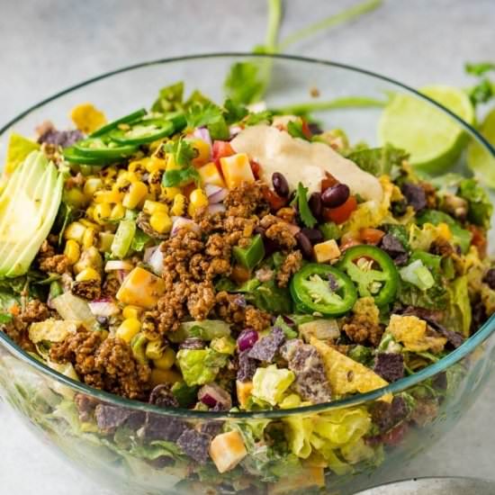 Chopped Tex-Mex Ground Beef Taco Salad