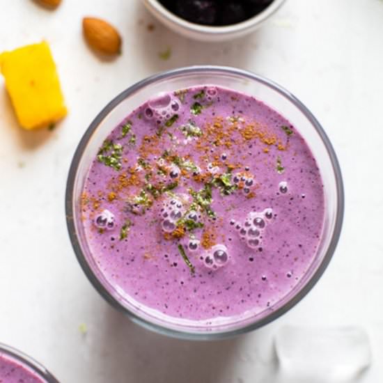Tropical Mango Blueberry Lassi