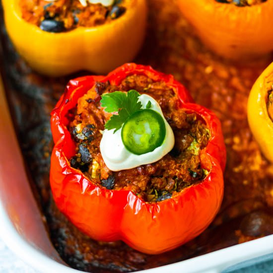 Vegan Enchilada Stuffed Bell Pepper