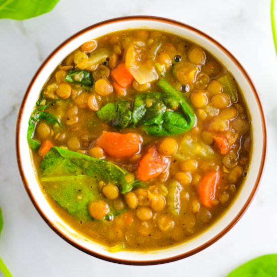 Vegan Instant Pot Lentil Soup