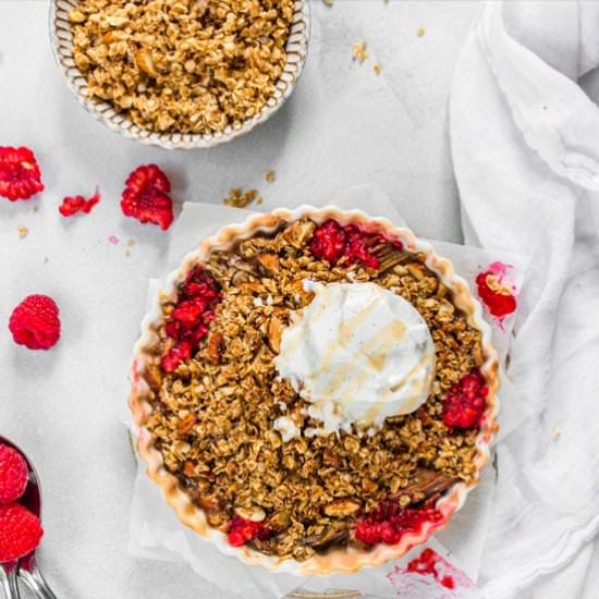 Rhubarb and Raspberry Crisp