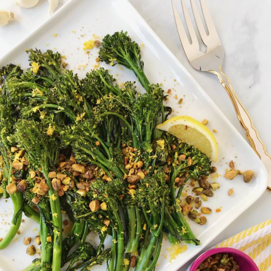Roasted Broccolini with Pistachios