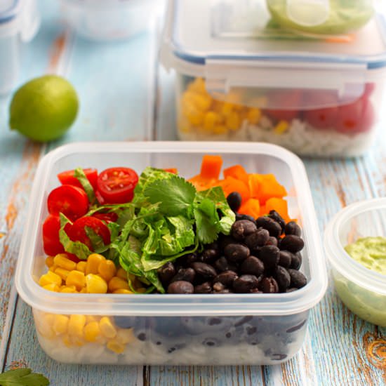 Meal Planning Vegan Burrito Bowl